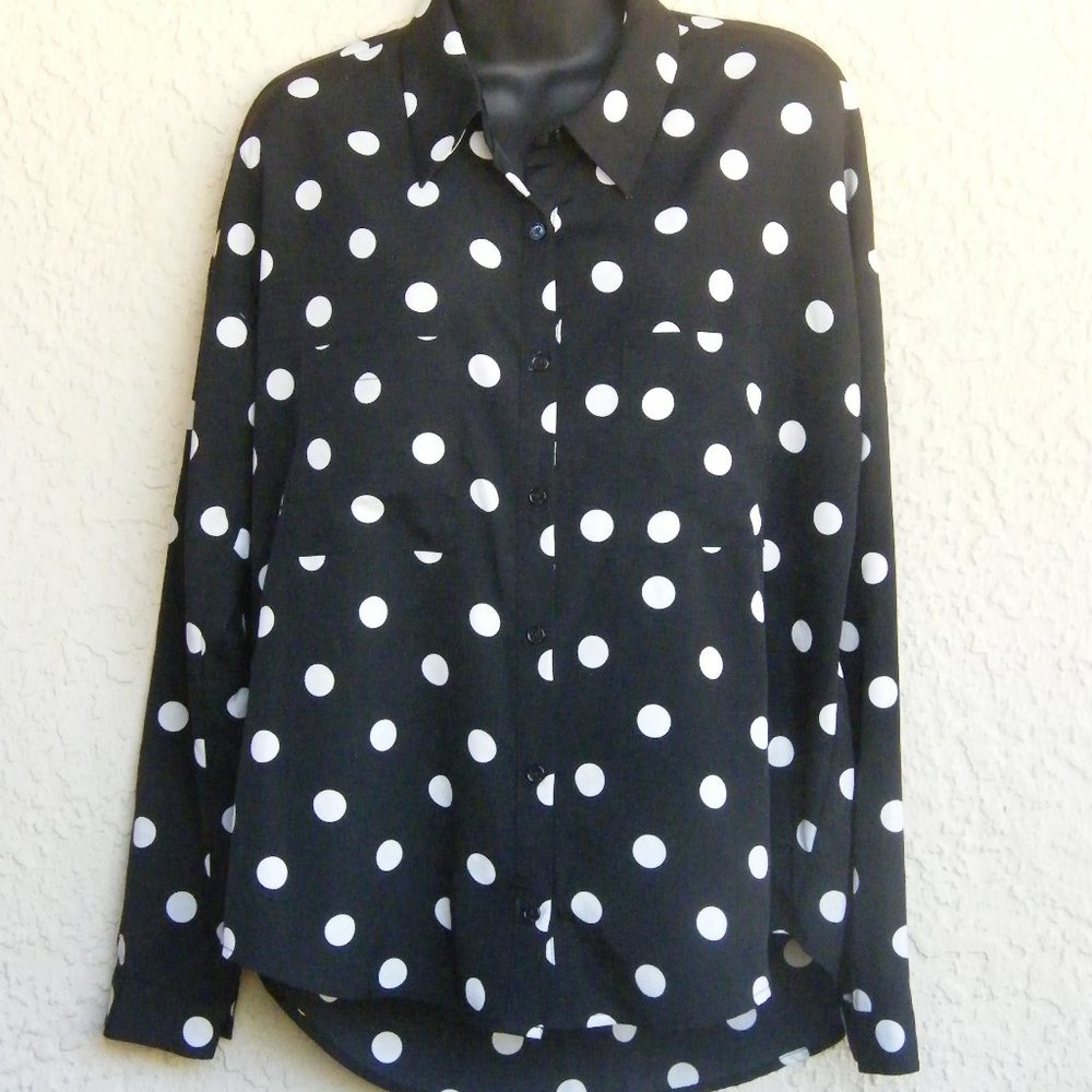 FOREVER 21 POLKA DOT BLOUSE